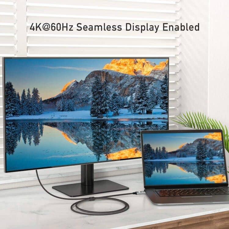 NÖRDIC 20cm Displayport til HDMI 4K60Hz Dynamic HDR 18Gbps