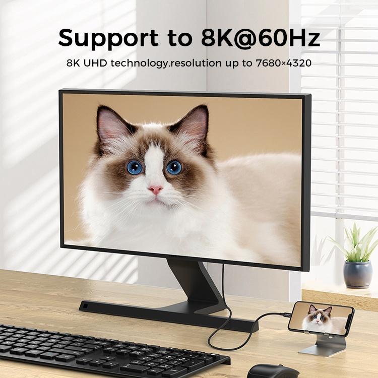 NÖRDIC 2m USB4 USB-C til C nylonflettet kabel PD3.1 240W 40G 8K60Hz 4K144Hz sort