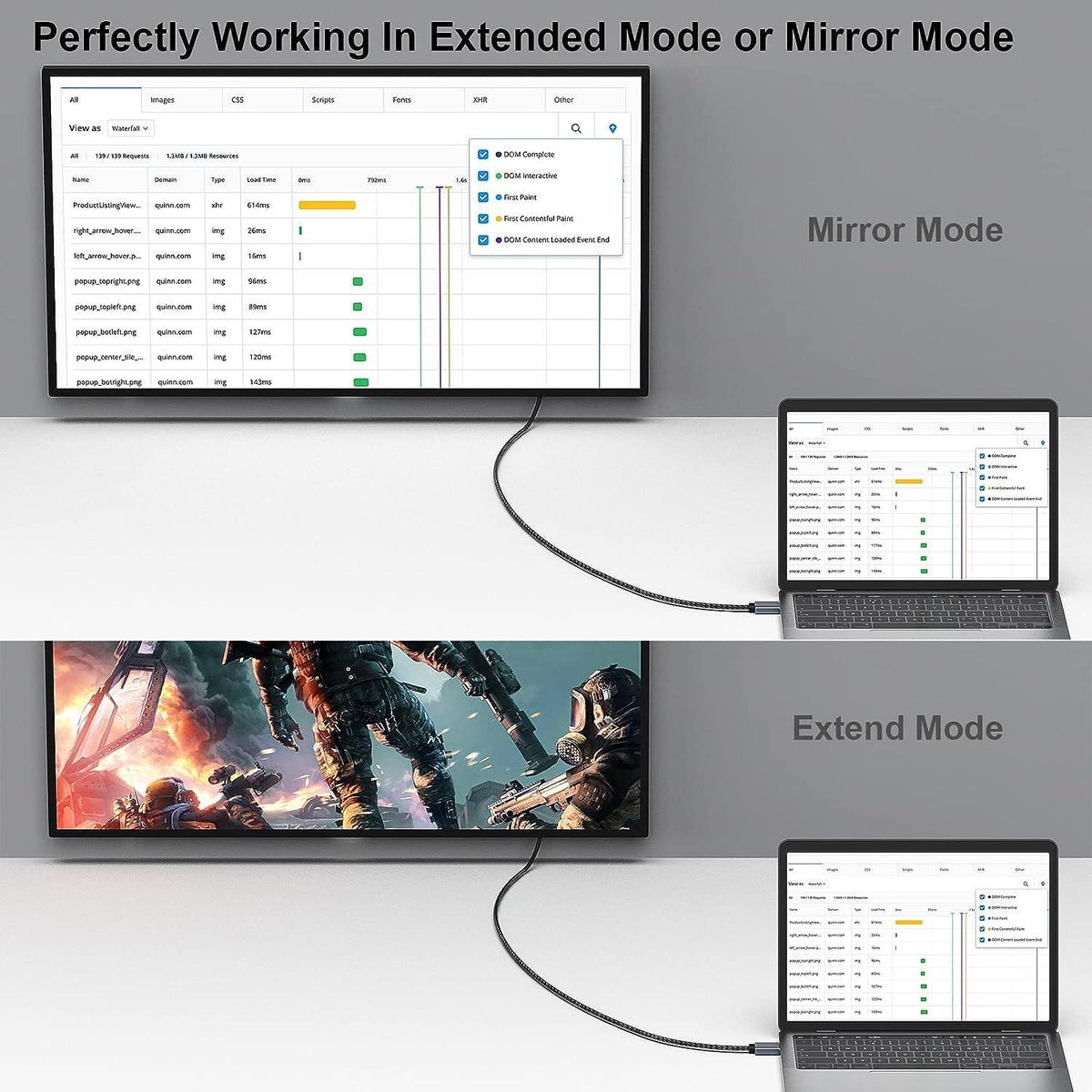 NÖRDIC 3m Displayport til HDMI 4K60Hz Dynamic HDR 18Gbps