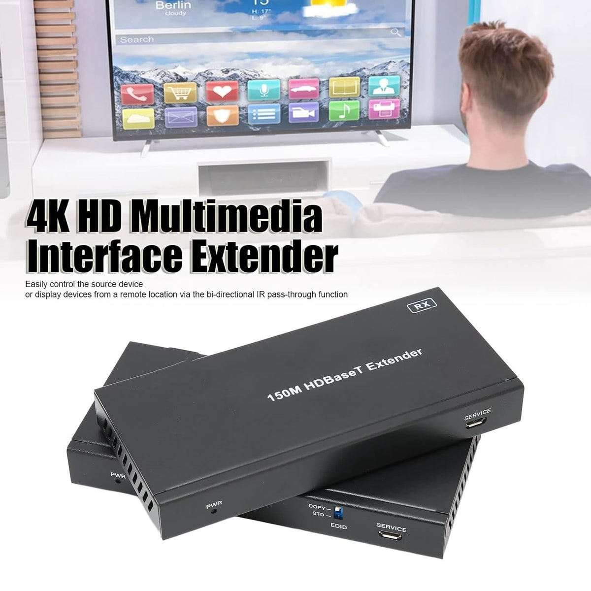 NÖRDIC 4K60 HDBaseT KVM Forlænger 150m