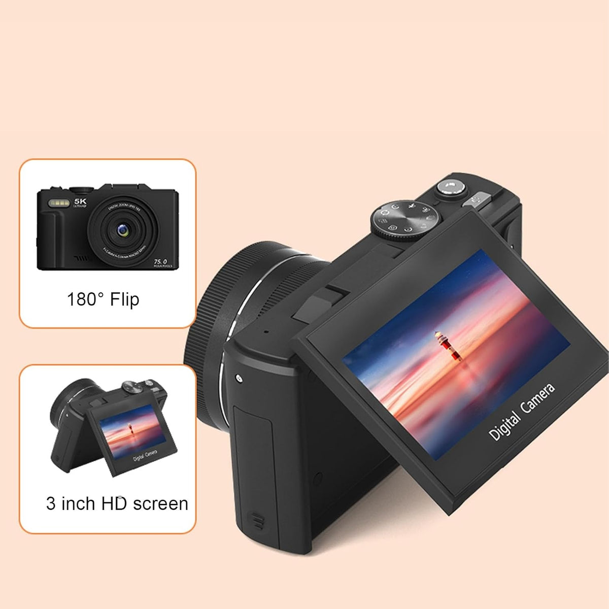 NÖRDIC 5K 75MP WiFi Ultra HD digitalkamera