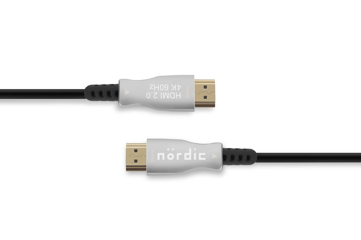 NÖRDIC 5m Active AOC Fiber Optisk HDMI 2.0 4K 60Hz 18Gbps EDID CEC HDR ARC Dolby DTS-HD