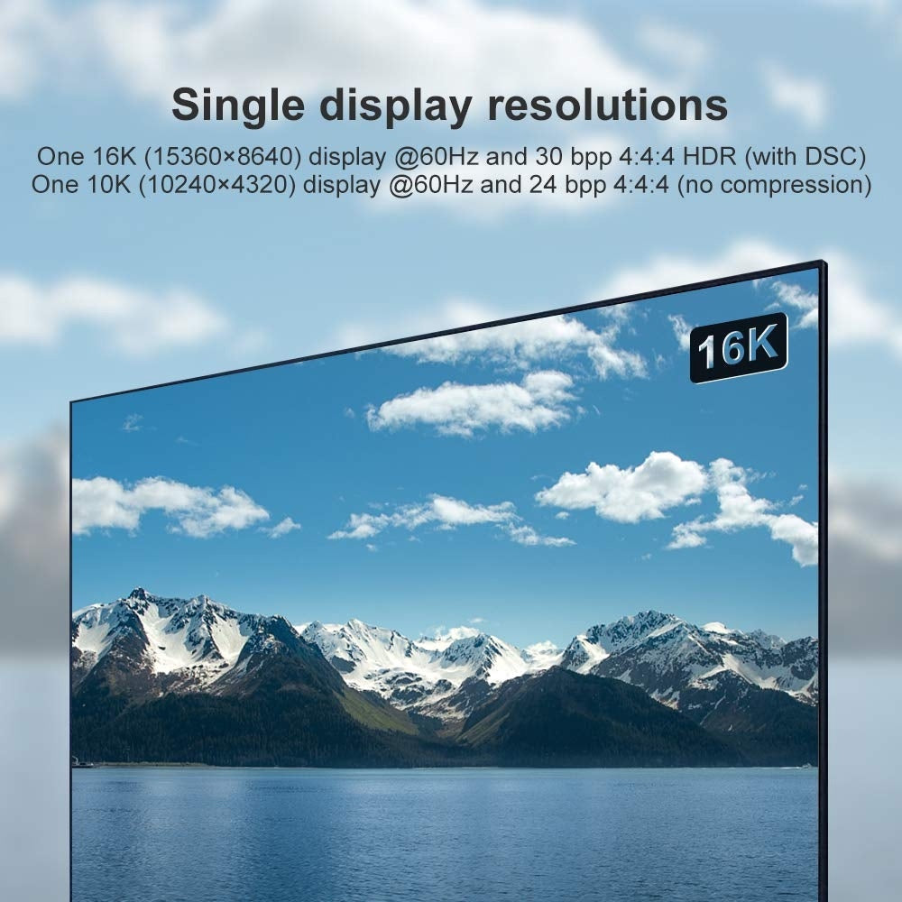NÖRDIC 5 m DisplayPort 2.1 kabel DP80 UHBR20 80Gbps 16K/10K/8K@60Hz 4K@165/144Hz DSC 1.2a HDR HDCP 2.2 FreeSync G-Sync