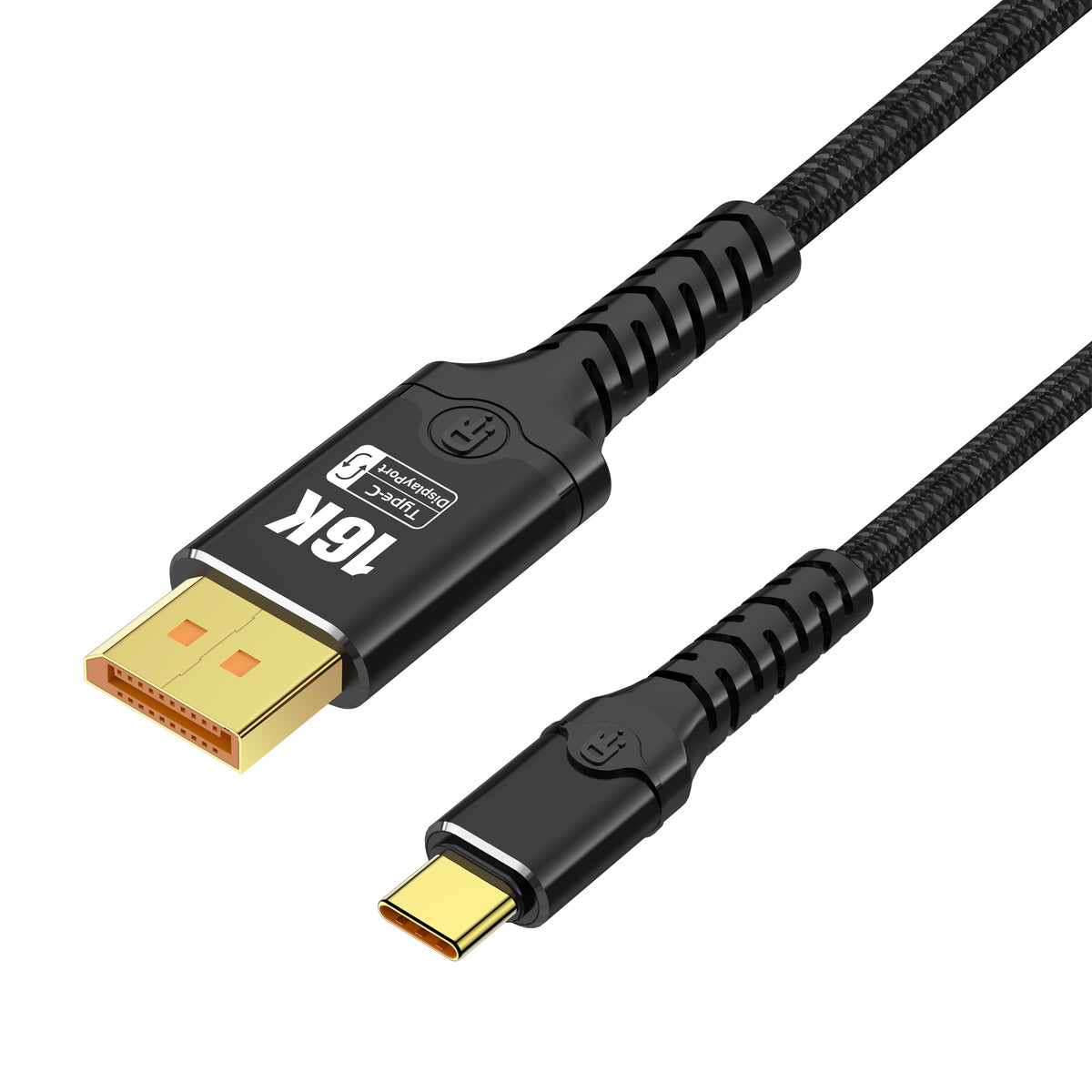 NÖRDIC 5m bidirektionel USB-C til DisplayPort 2.1 kabel 16K60Hz 8K240Hz/120Hz 4K240/165/144/60 HDR HDCP2.3