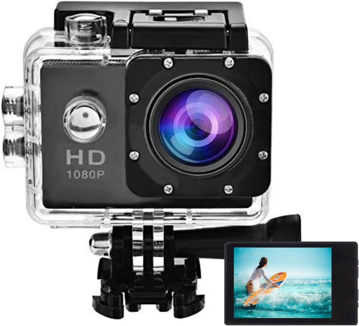 NÖRDIC Actionkamera 1080P 12MP Full HD 2,0" Skærm WiFi, 30m vandtæt