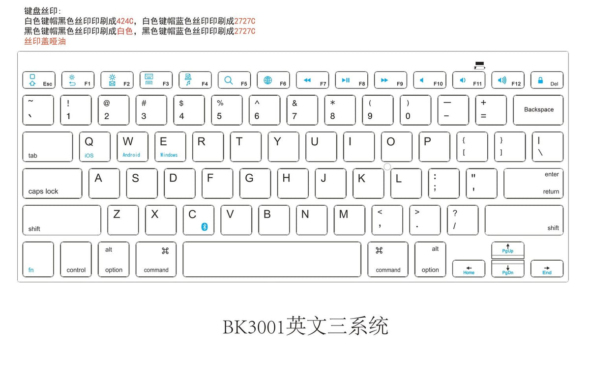 NÖRDIC Bluetooth Keyboard 78 taster amerikansk layout