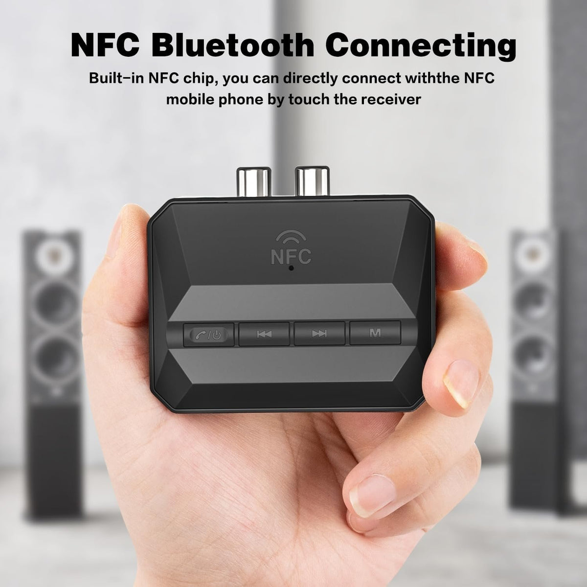 NÖRDIC Bluetooth Modtager 5.3 RCA 3.5mm AUX med NFC MicroSD Kort USB Hukommelse