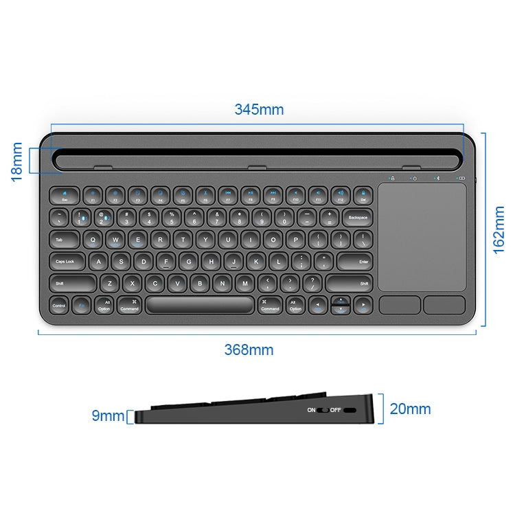 NÖRDIC Bluetooth-tastatur med touchpad, arabisk layout, 78 taster