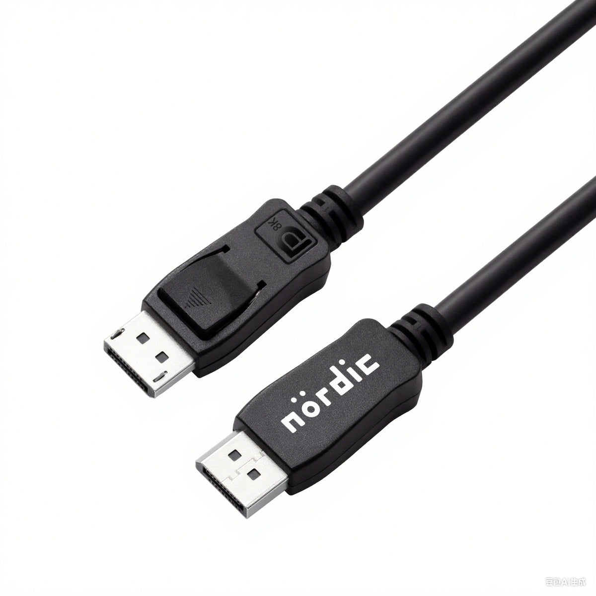 NÖRDIC KABLER 10m nylonflettet Displayport-kabel 1.4 UHD 8K60Hz 4K144Hz HBR3 32,4Gbps 10-bit HDR PVC