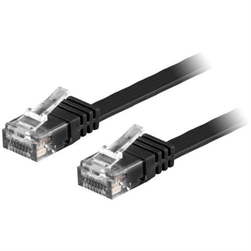 NÖRDIC Cat6 U / UTP flad netværkskabel 5m 250MHz båndbredde, 10Gbps overførselshastigheden sort