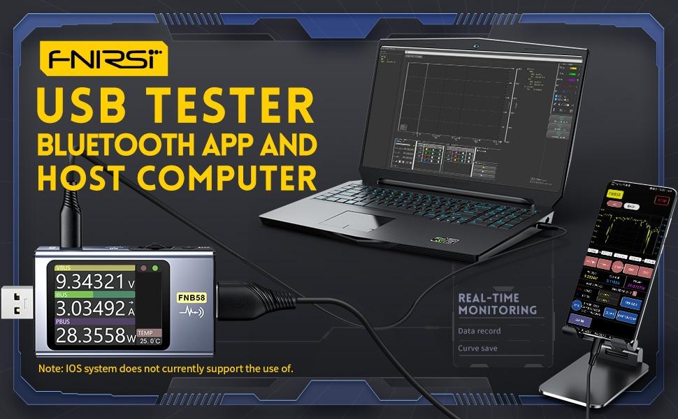 FNIRSI Digital USB tester voltmeter og kabeltester