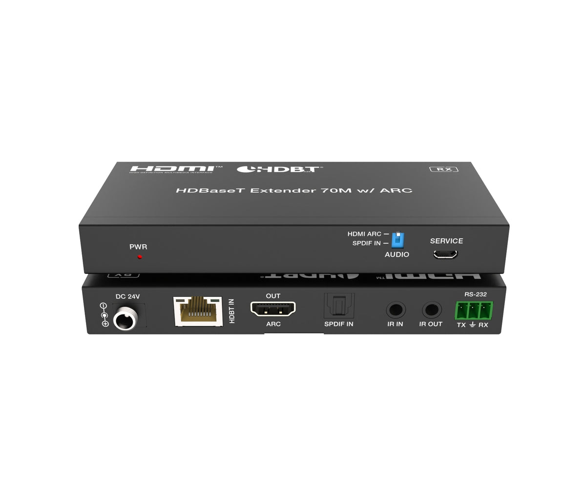 NÖRDIC HDMI 4K60 HDBaseT forlænger med Toslink og ARC 70m CAT6