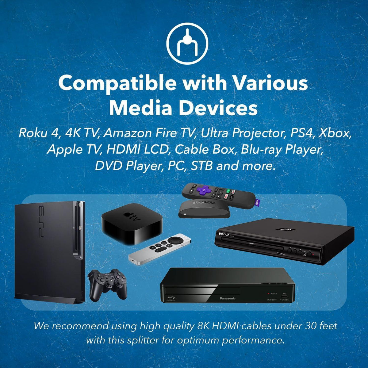 NÖRDIC HDMI Splitter 2 ind 2 ud, 8K@60Hz/4K@120Hz, 40Gbps, Dolby Vision Pass-Through, HDCP 2.3, automatisk EDID-håndtering