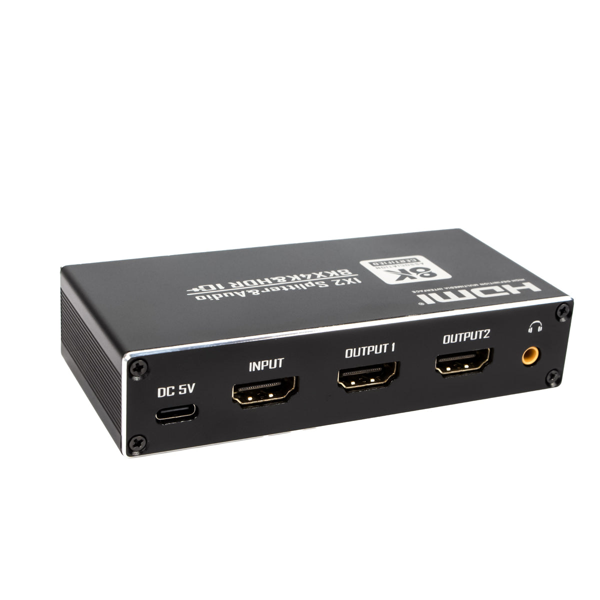 NÖRDIC HDMI 2.1 Splitter 8K60Hz 1 til 2 med indbygget extractor til SPDIF/Coaxial/Stereo