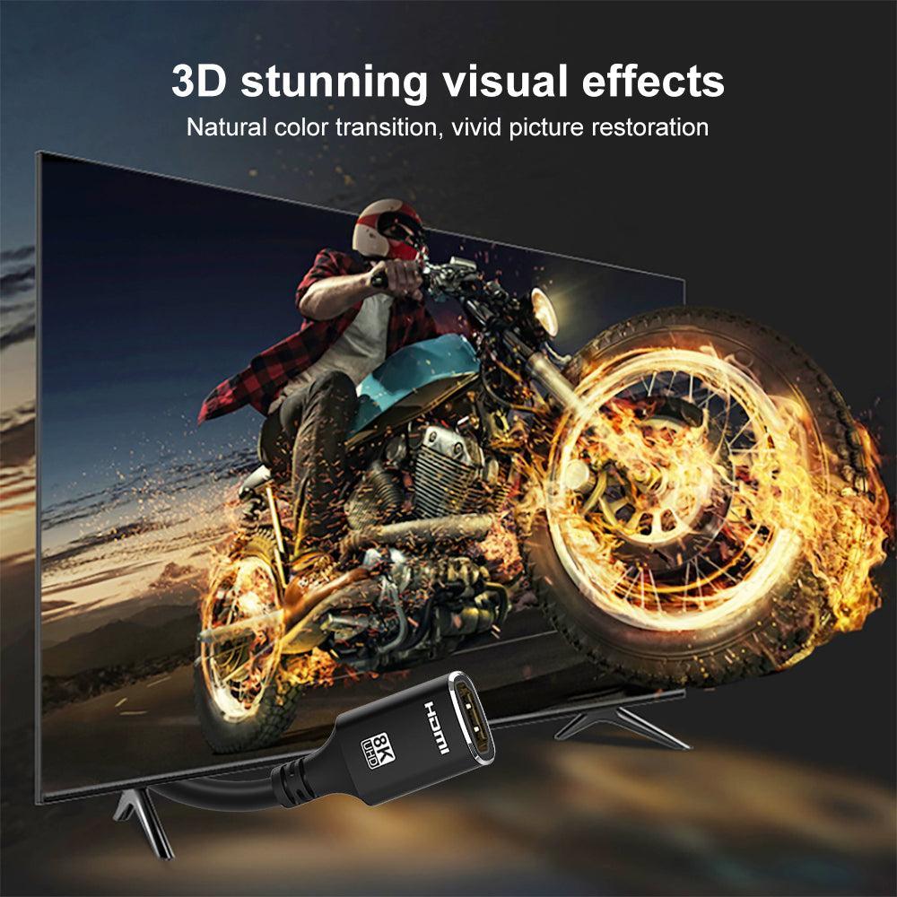 NÖRDIC HDMI forlængerkabel 1m 8K60Hz 4K144 HDMI 2.1 48Gbps Ultra High Speed HDMI