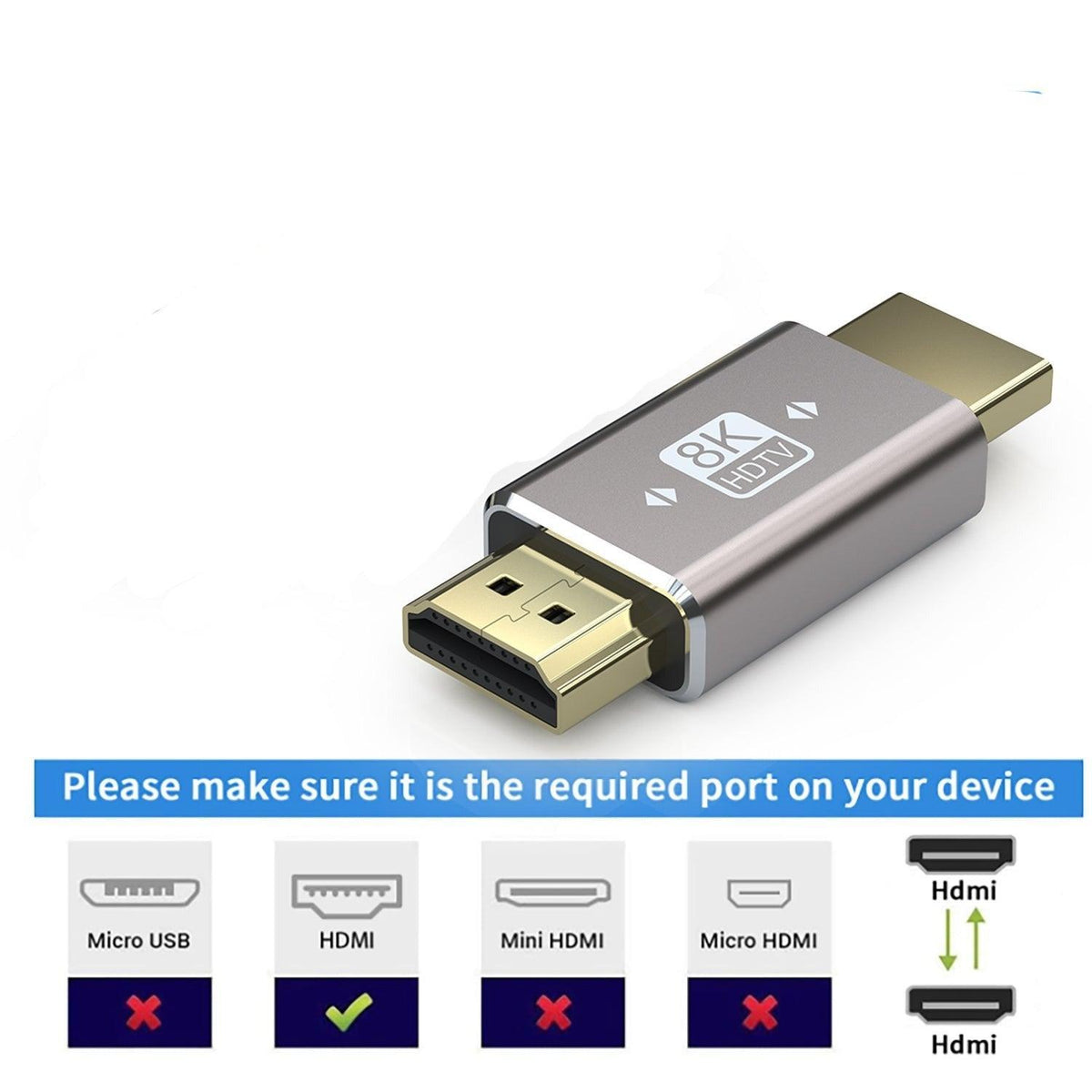 NÖRDIC HDMI kønsskifter adapter han til han 8K60Hz 4K120Hz 48Gbps