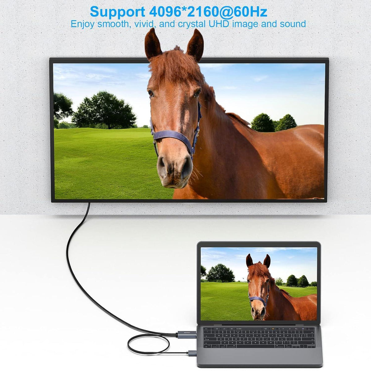 NÖRDIC HDMI til Displayport-kabel 1m 4K60Hz 18Gbps