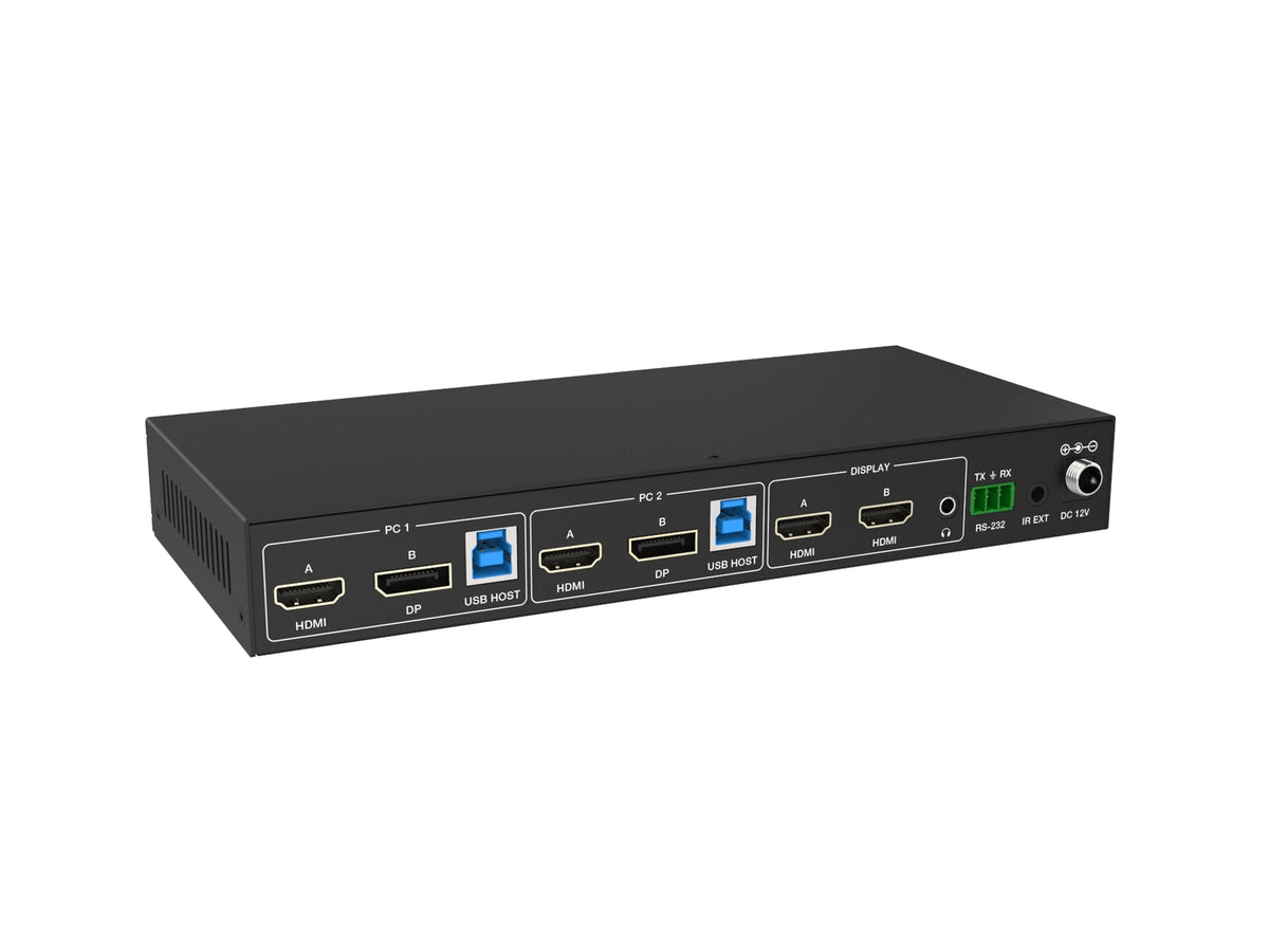 NÖRDIC KVM-switch 2 pc'er med HDMI/DP til 2 HDMI-skærme