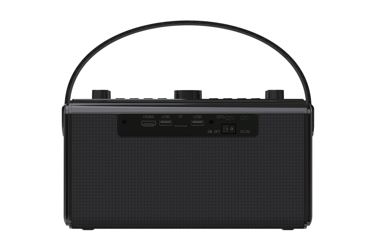 NÖRDIC Karaoke-maskine, indbygget 10,1" HD-lyrics-skærm, understøtter WiFi, Bluetooth, HDMI, USB og MicroSD, med 2 trådløse mikrofoner til hjemmefest