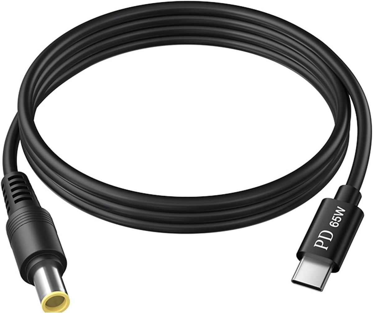 NÖRDIC Laptop-opladerkabel USB-C til DC 5,5x2,5 mm 65W PD 1,5 m