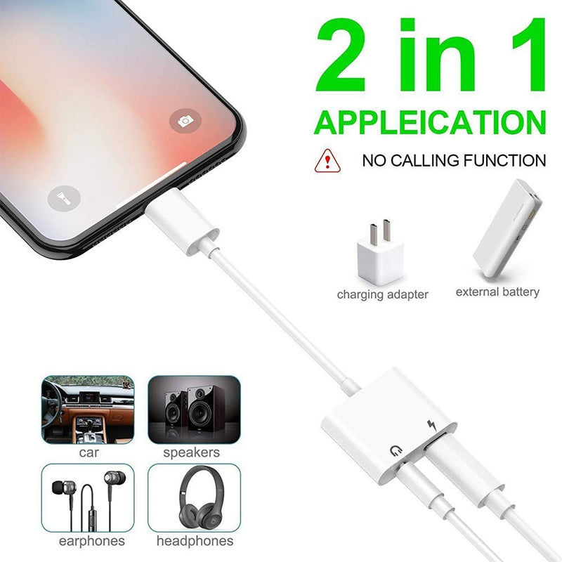 NÖRDIC Lightning Audio adapter med opladning Non MFI