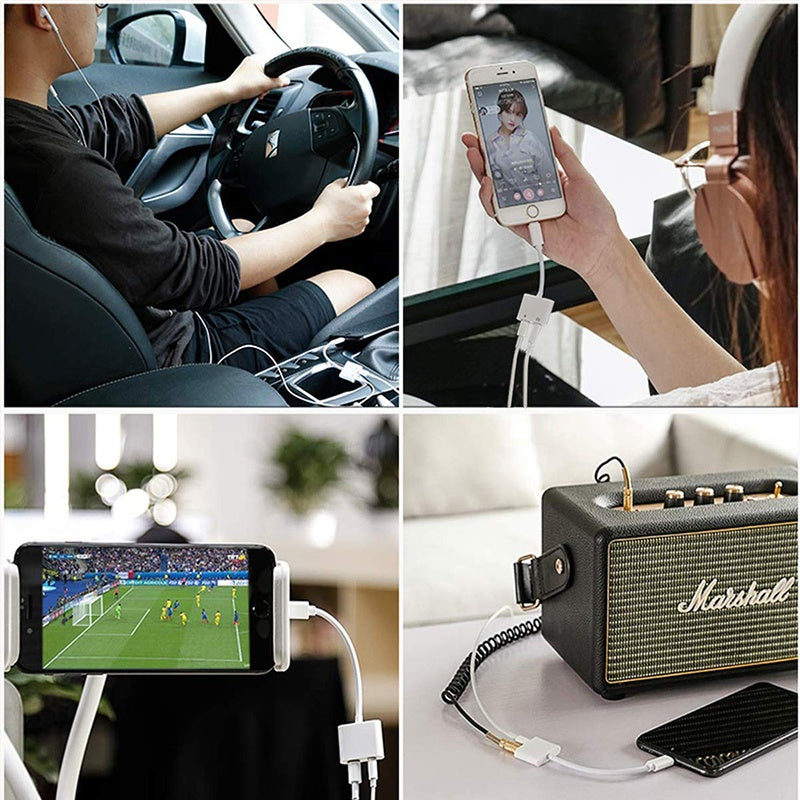NÖRDIC Lightning Audio adapter med opladning Non MFI