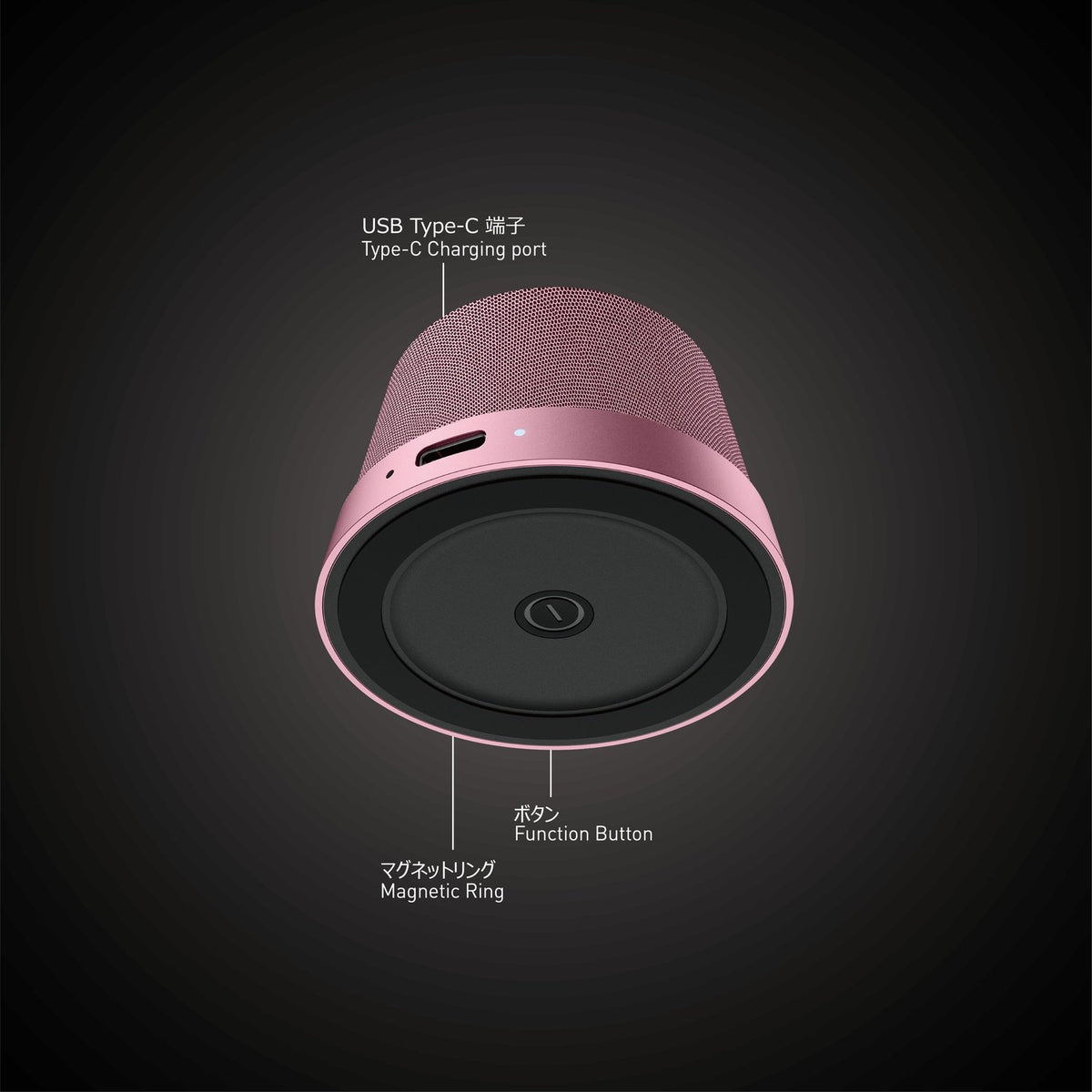 NÖRDIC Bluetooth 5.3 højttaler med magnet 3W IPX6 pink