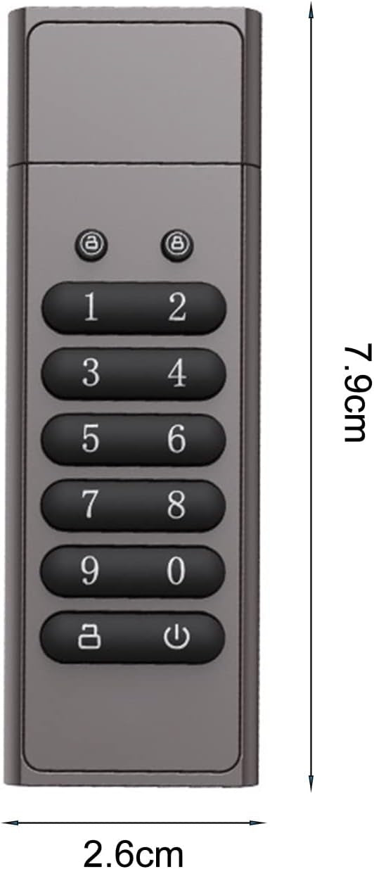 NÖRDIC Sikkert krypteret USB-drev med adgangskodebeskyttelse og lås, AES-256-bit, USB 3.0 til personlig beskyttelse, 64 GB
