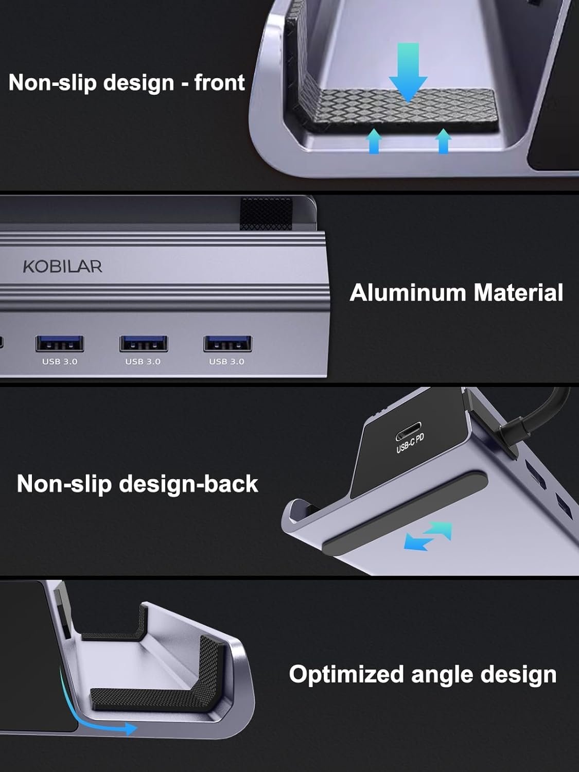NÖRDIC Steam Deck dockingstation 1 til 6 - 1xHDMI4K60Hz, 1xUSB-C PD100W, 3xUSB-A 3.0 5Gbps, 1xRJ45 GigaLAN