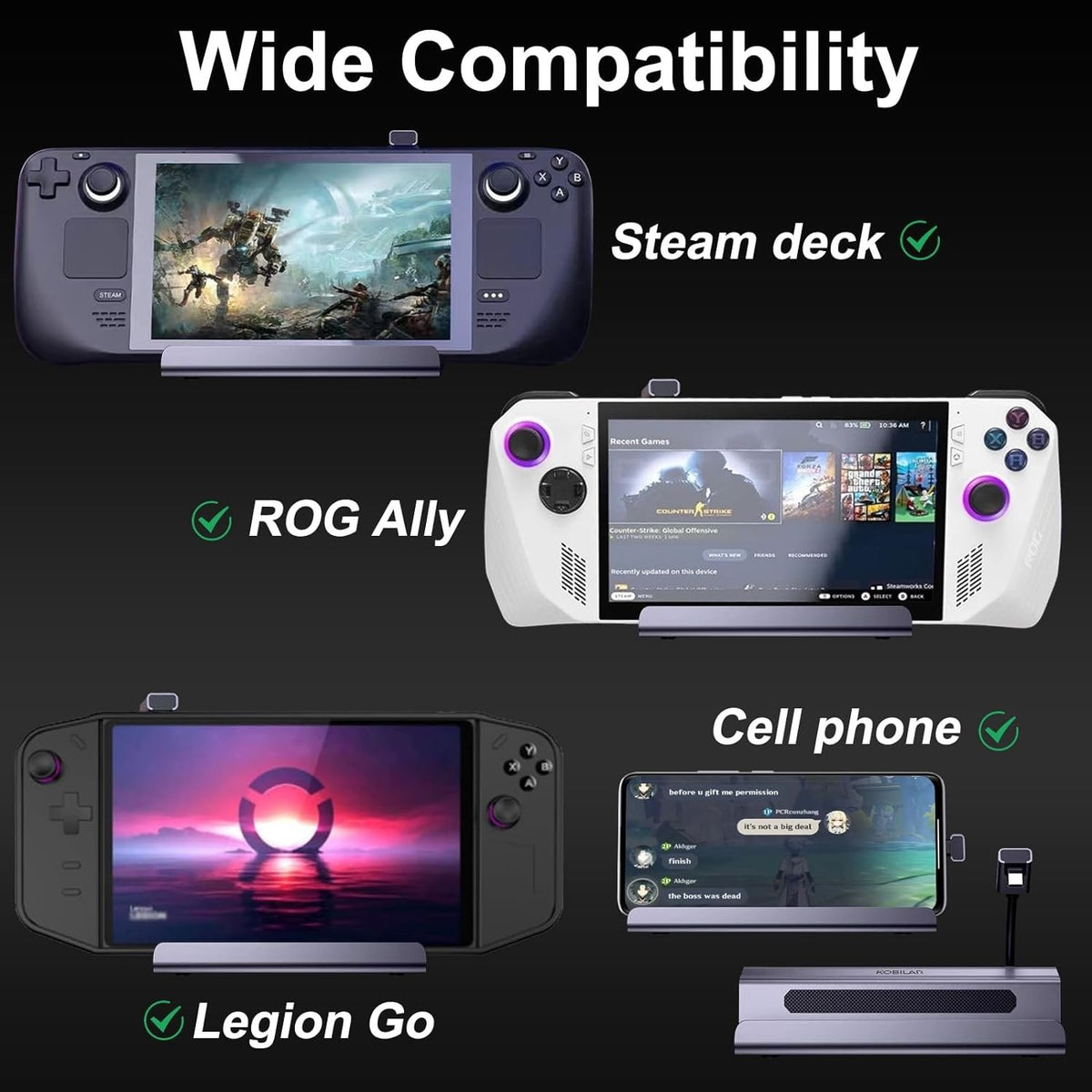 NÖRDIC Steam Deck dockingstation 1 til 6 - 1xHDMI4K60Hz, 1xUSB-C PD100W, 3xUSB-A 3.0 5Gbps, 1xRJ45 GigaLAN
