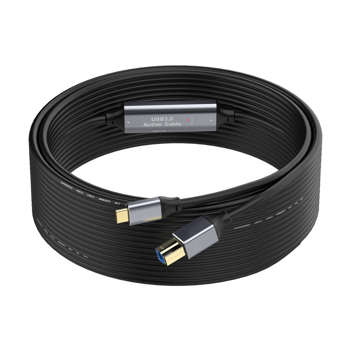 NÖRDIC USB 3.0-kabel USB-C til USB-B 5Gbps 15m USB-printerkabel