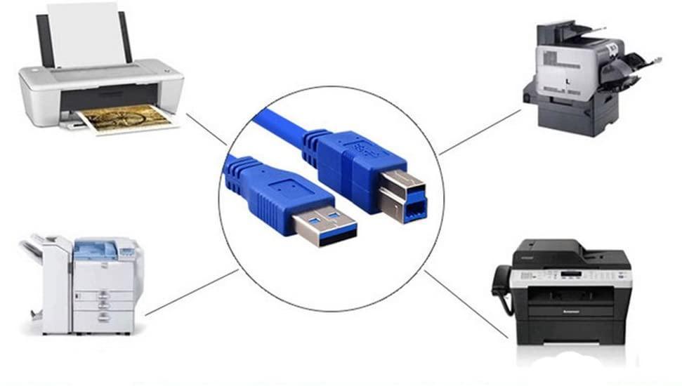 NÖRDIC USB 3.1-kabel USB A til USB B 1.8m Blå USB-printer-kabel
