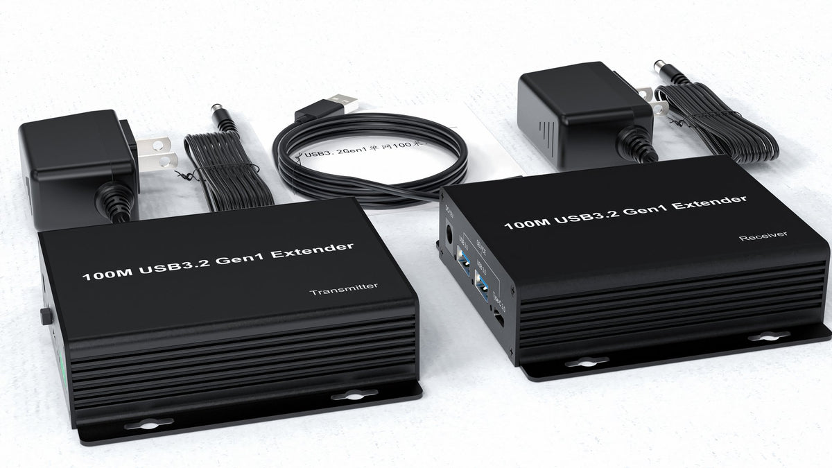 NÖRDIC USB 3.2 Forlænger 5Gbps 2xUSB-A + 2xUSB-C op til 100m