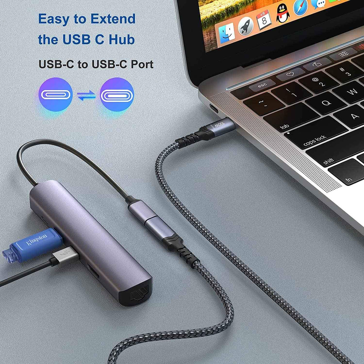NÖRDIC USB 4 forlængerkabel 25cm 40Gbps 240W 8K60Hz