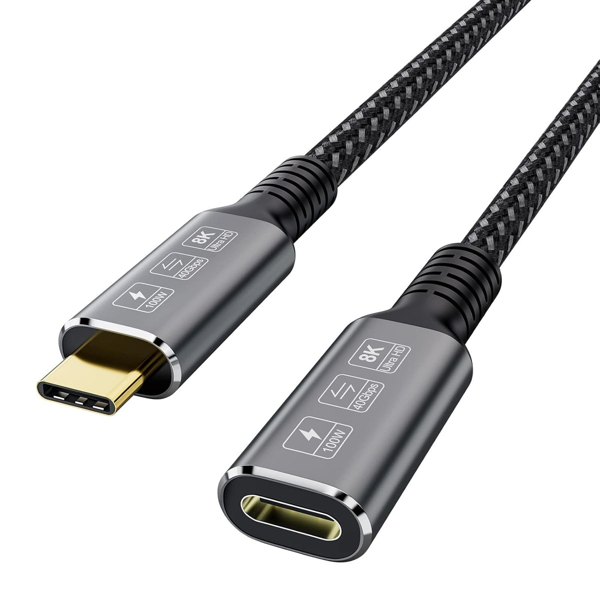 NÖRDIC USB 4 forlænger kabel 2m 40Gbps 100W 8K60Hz