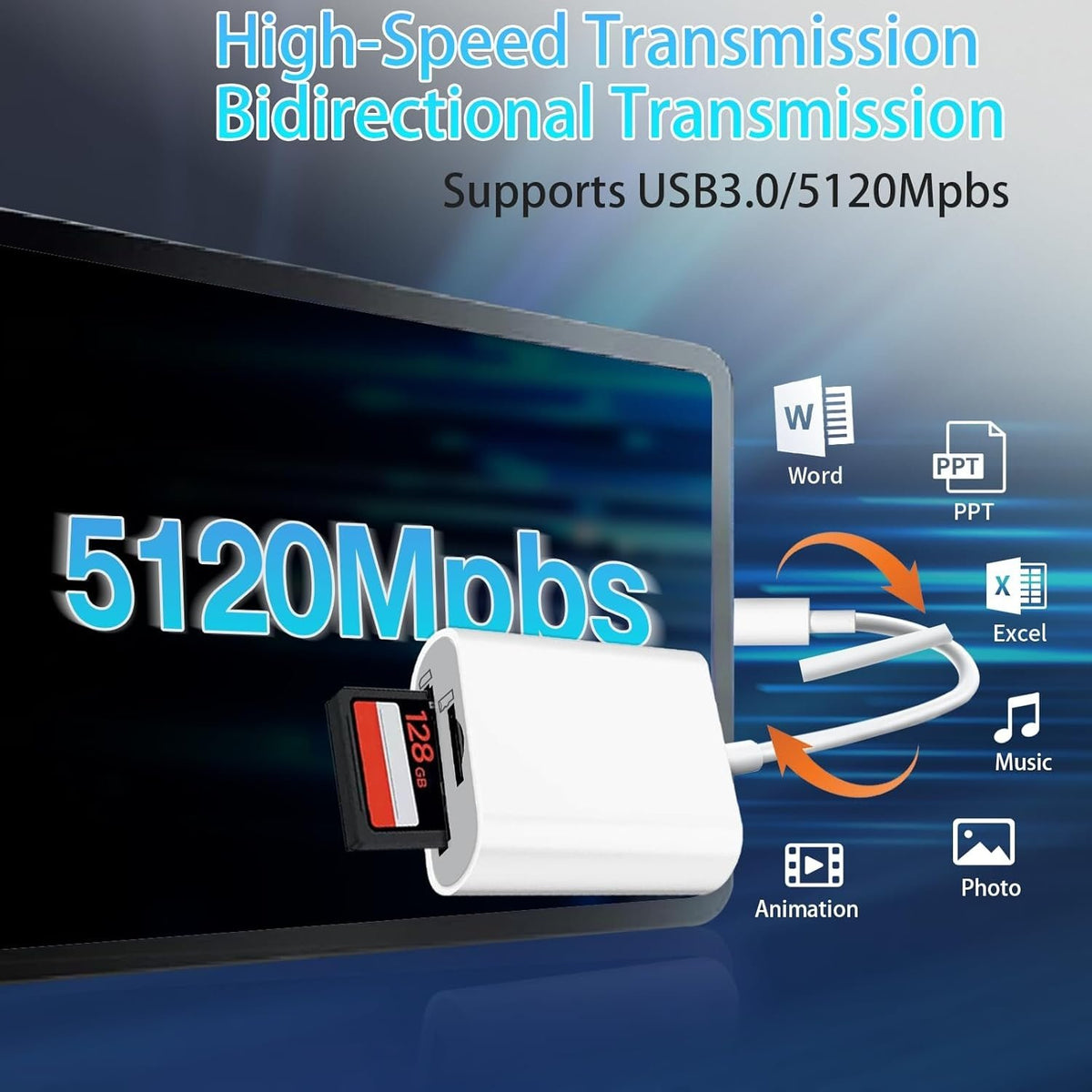 NÖRDIC USB-C kortlæser 2 slot SD, MicroSD UHS-I