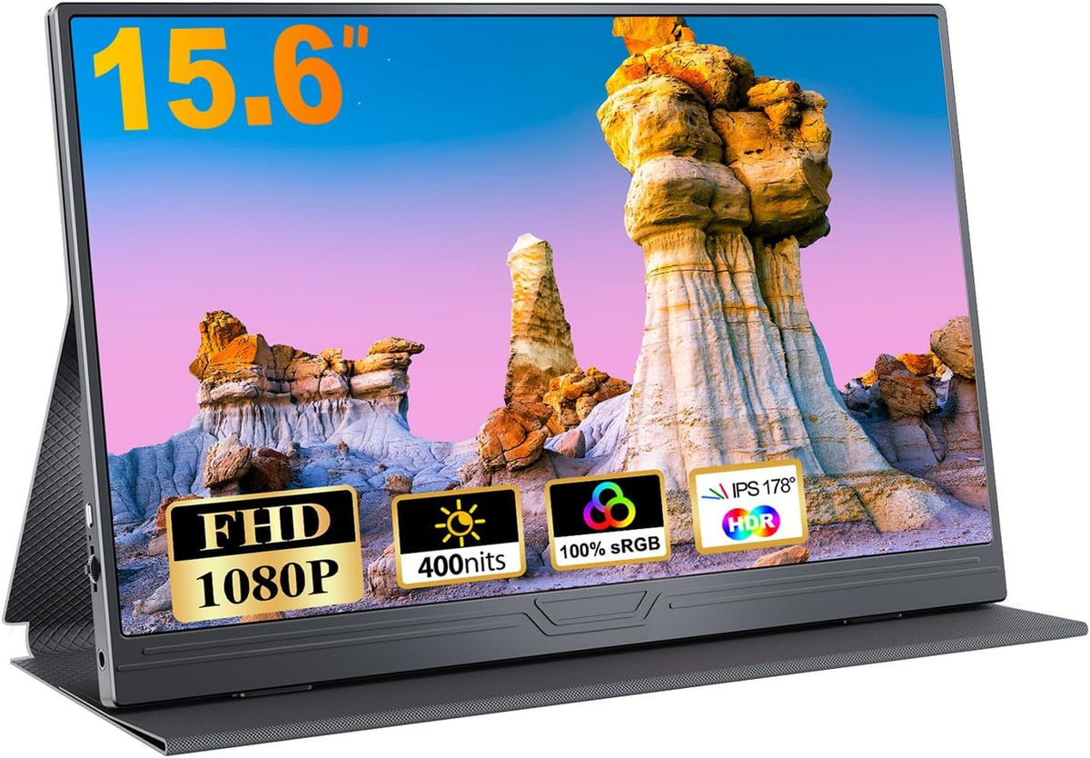 NÖRDIC USB-C & HDMI bærbar LCD-skærm 15,6" 1920x1080p 60Hz
