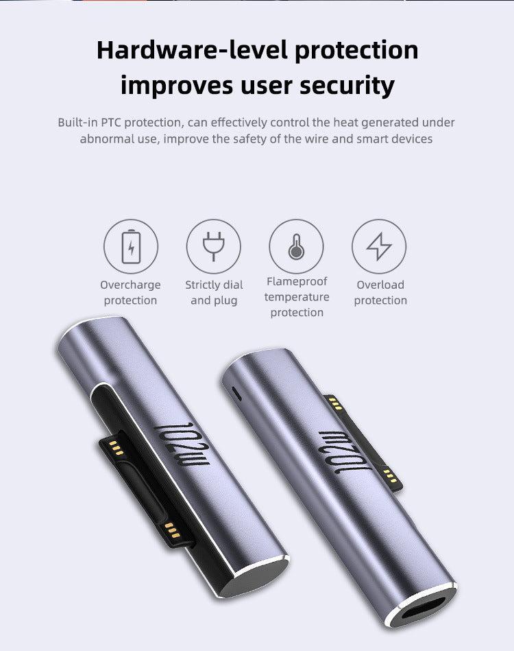 NÖRDIC USB-C Opladningsadapter til Microsoft Surface 15V 6.8A 102W