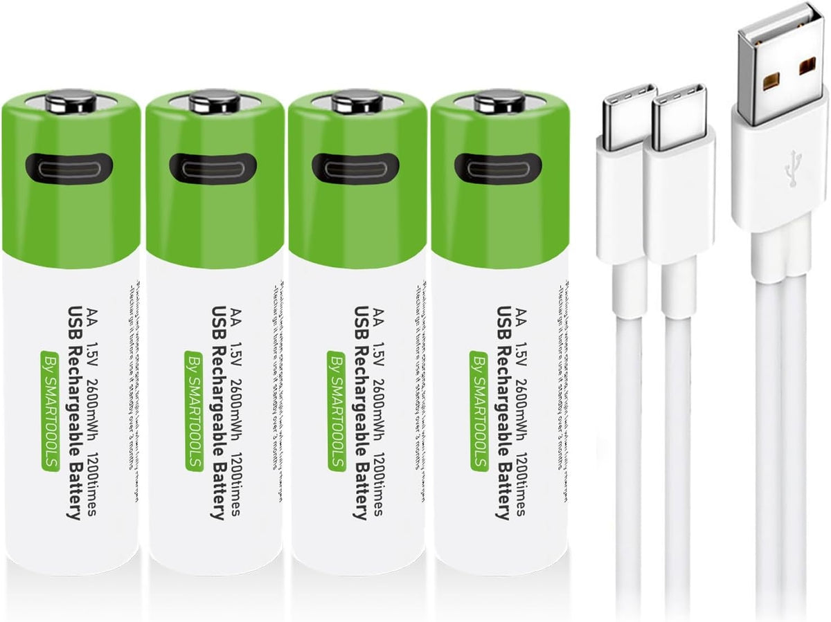 NÖRDIC USB-C Genopladelige batterier 4-pak AA/LR06