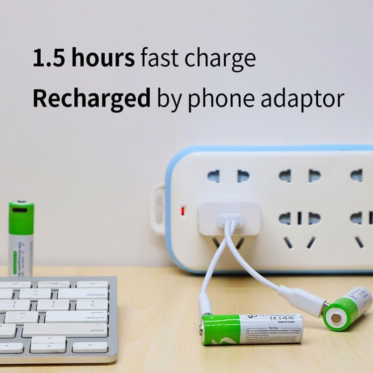 NÖRDIC USB-C Genopladelige batterier 4-pak AA/LR06