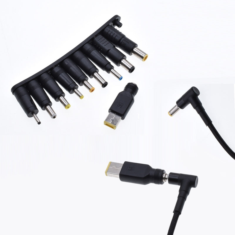 NÖRDIC USB-C til DC-strømkabel med 10 adaptere 1.8m 100W
