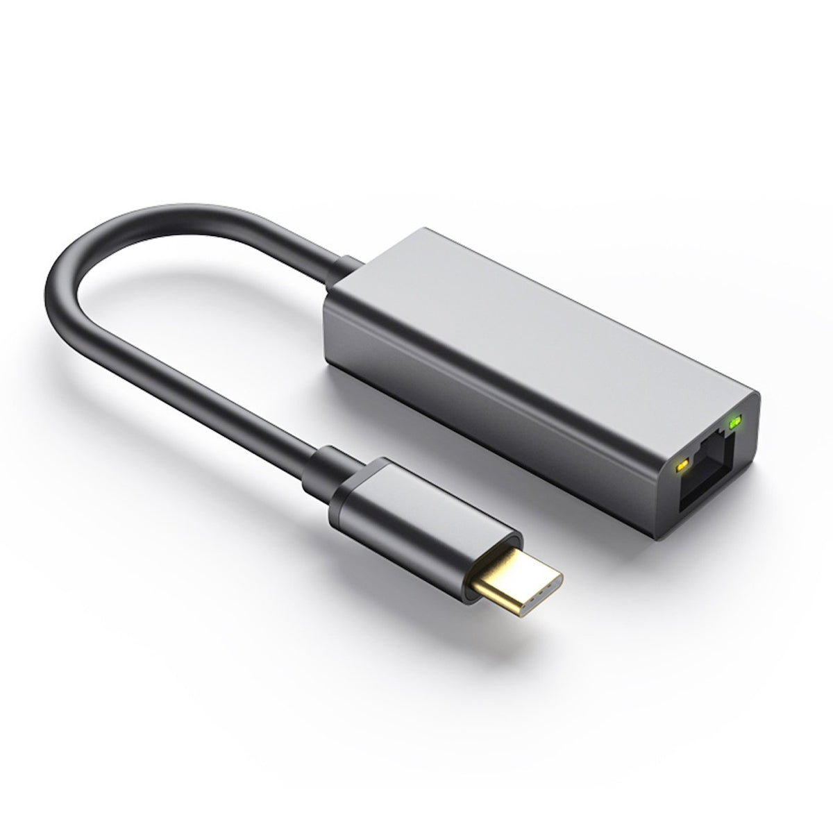NÖRDIC USB-C til Gigabit Ethernet-netværksadapter, 17 cm, Space Grey, aluminium, Realtek RTL8153BC
