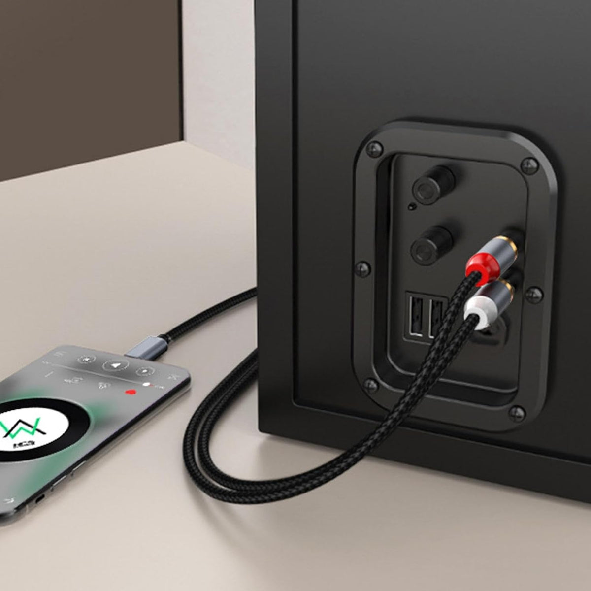 NÖRDIC USB-C til RCA lydkabel 2m