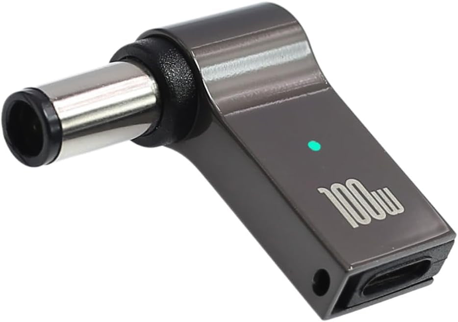 NÖRDIC USB-C til bærbar opladningsadapter, USB-C til DC-stik, 100W PD, DC 7,4×5,0mm til HP
