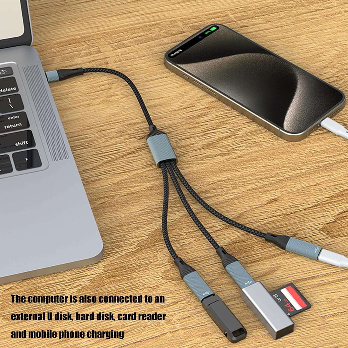 NÖRDIC USB-C-hub USB-C til 3xUSB-C