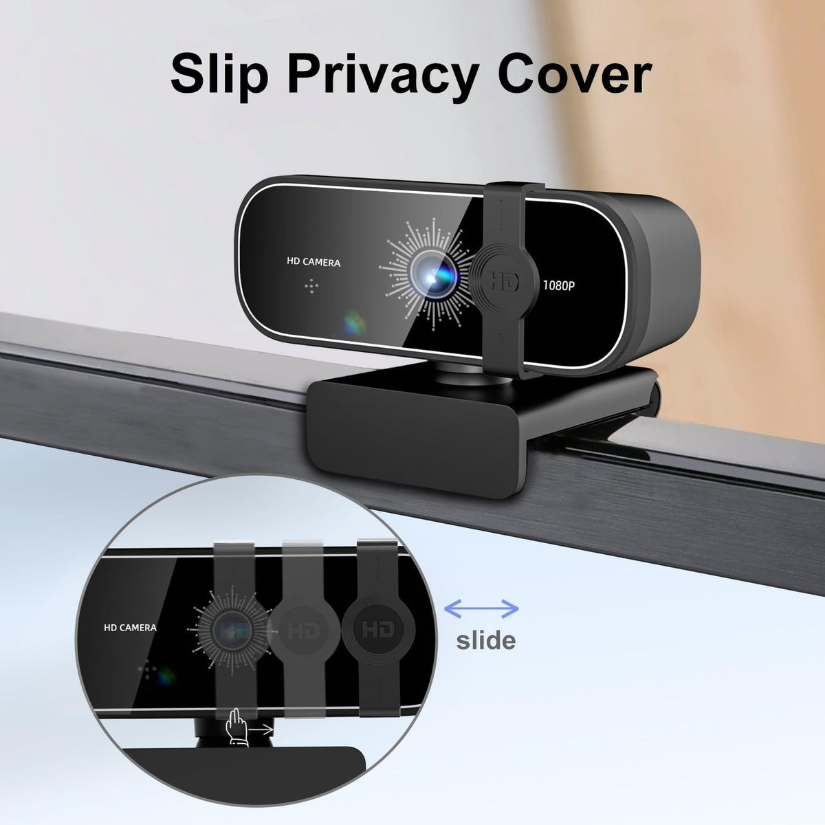 NÖRDIC USB Webcam 1080P Full HD 30fps med mikrofon, der kan drejes 360 grader 2MP autofokus