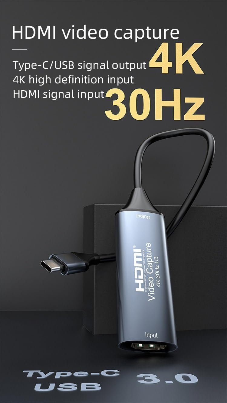 NÖRDIC Videooptagekort USB-C 4K30Hz USB3.0