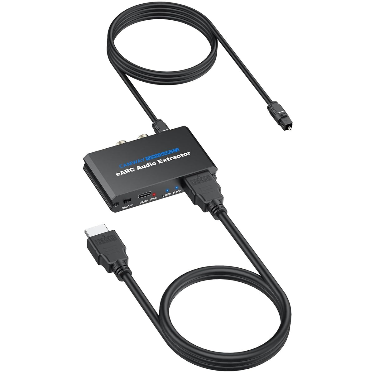 NÖRDIC HDMI eARC/ARC til Optisk og RCA Lydekstraktor, understøtter 5.1/2.0-kanals lyd CEC