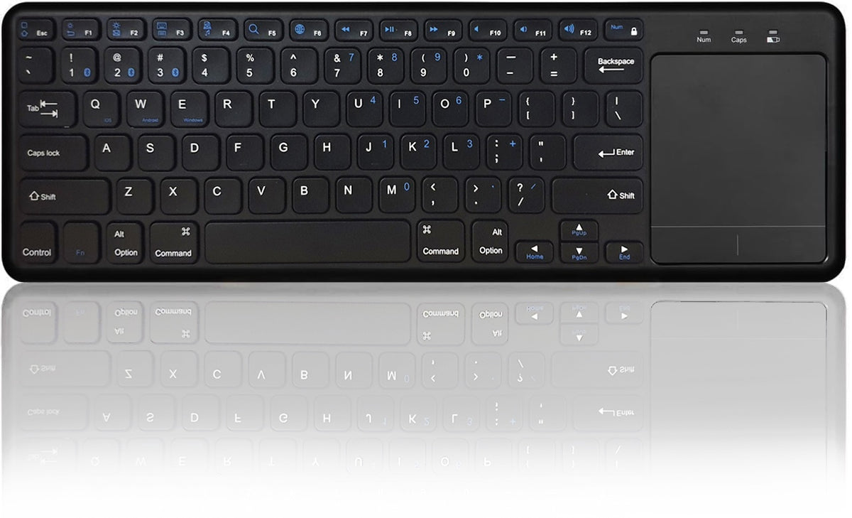 NÖRDIC trådløst 2.4G tastatur med touchpad 78 taster iOS Android Windows arabisk layout