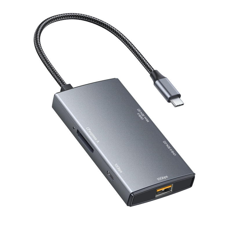 NÖRDIC USB-C 3.2 Kortlæser 1x SD 4.0, 1x MicroSD 4.0, 1x CFexpress Type A, 1x USB-C 3.2 10 Gbps, 1x USB-A 3.2 10 Gbps, UHS-II